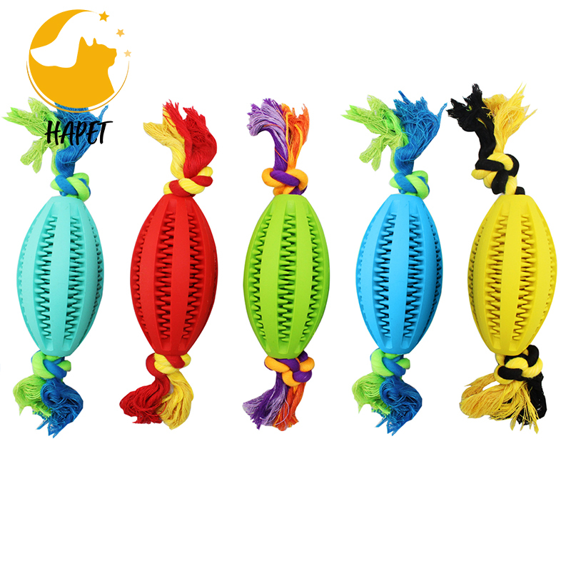 Dog Ball with Rope Toy Durable Bite Resistant Launcher Thrower for Playing