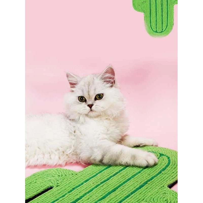 Cardboard Cat Scratcher Sisal Pad Vertical Cat Claw Grinder Durable Chip - Resistant Large Cactus Hanging Wall Cat Toy