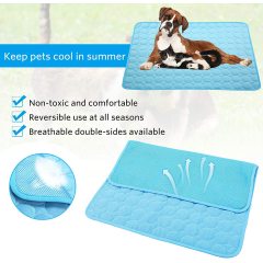 Washable Ice Silk Sleep Mat Cooling Mat Pet Sleeping Kennel Pad Non-Toxic Sleep Bed Mat for Large Dogs Cats Animal