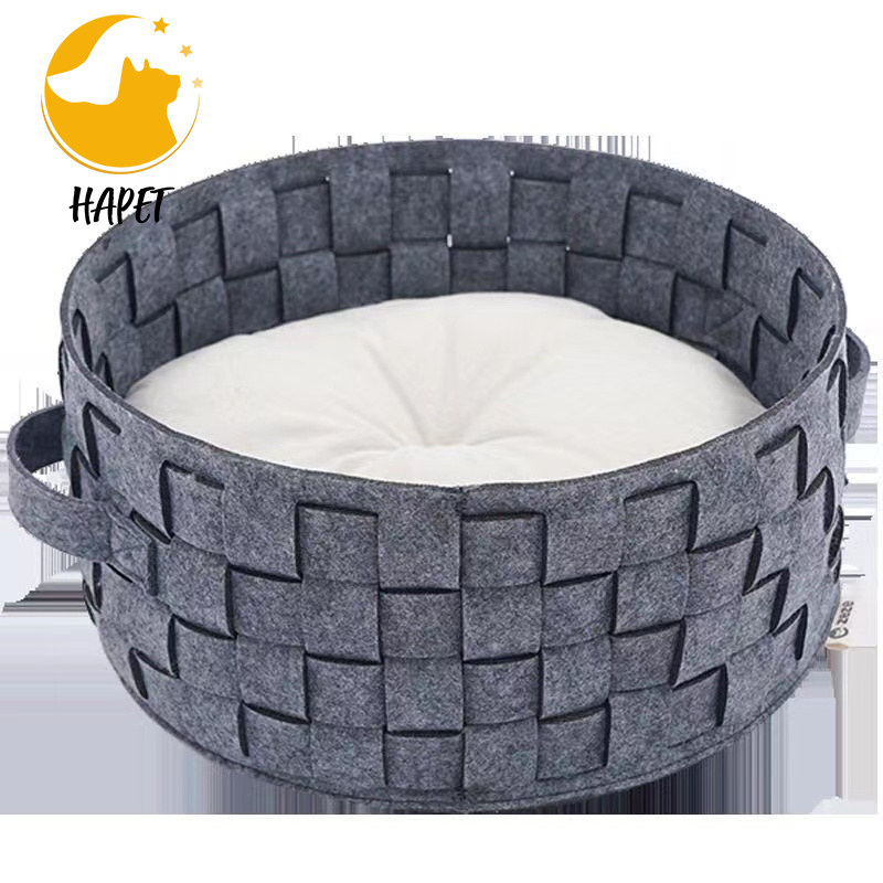Round Dog Bed Cozy Cat Beds for Indoor Cats Washable Pet Basket Bed