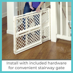 For Doorways Or Stairways Wide Super Gate Includes Wall Cups Pressure or Hardware Mount In The Living Room