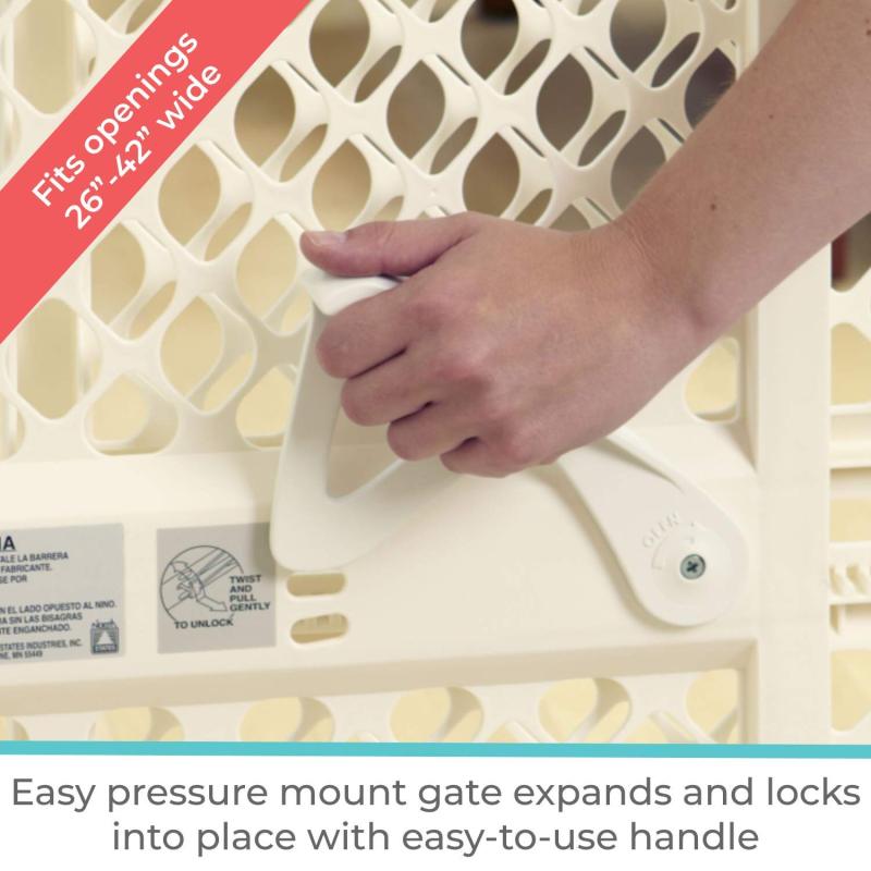 For Doorways Or Stairways Wide Super Gate Includes Wall Cups Pressure or Hardware Mount In The Living Room