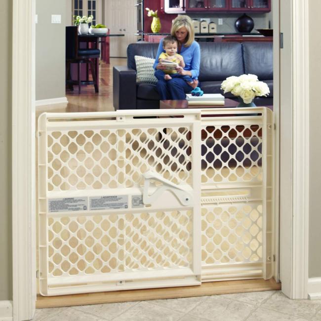 For Doorways Or Stairways Wide Super Gate Includes Wall Cups Pressure or Hardware Mount In The Living Room