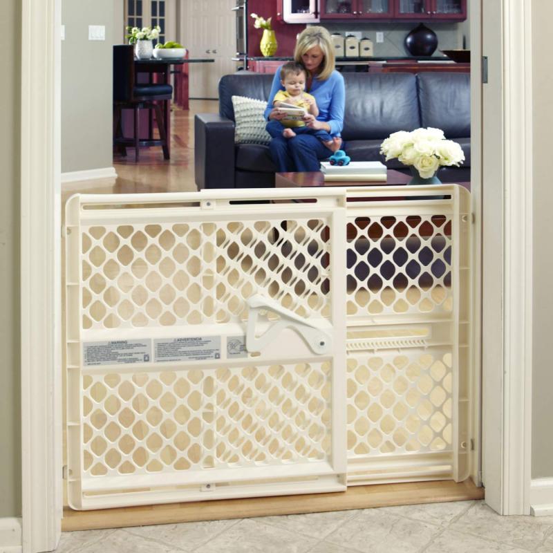 For Doorways Or Stairways Wide Super Gate Includes Wall Cups Pressure or Hardware Mount In The Living Room