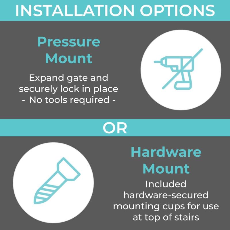 For Doorways Or Stairways Wide Super Gate Includes Wall Cups Pressure or Hardware Mount In The Living Room
