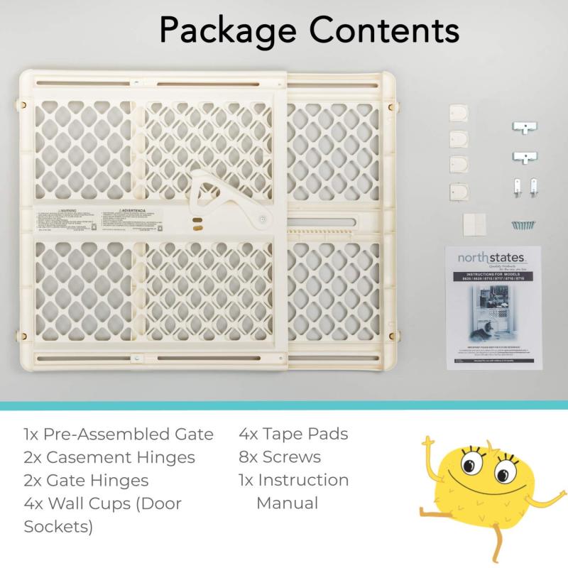 For Doorways Or Stairways Wide Super Gate Includes Wall Cups Pressure or Hardware Mount In The Living Room