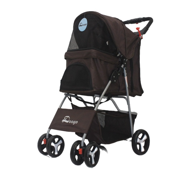 Pet Stroller for Large Dogs and Cat, Easy to Fold with Removable Liner and Storage Basket