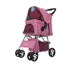 Pet Stroller for Large Dogs and Cat, Easy to Fold with Removable Liner and Storage Basket