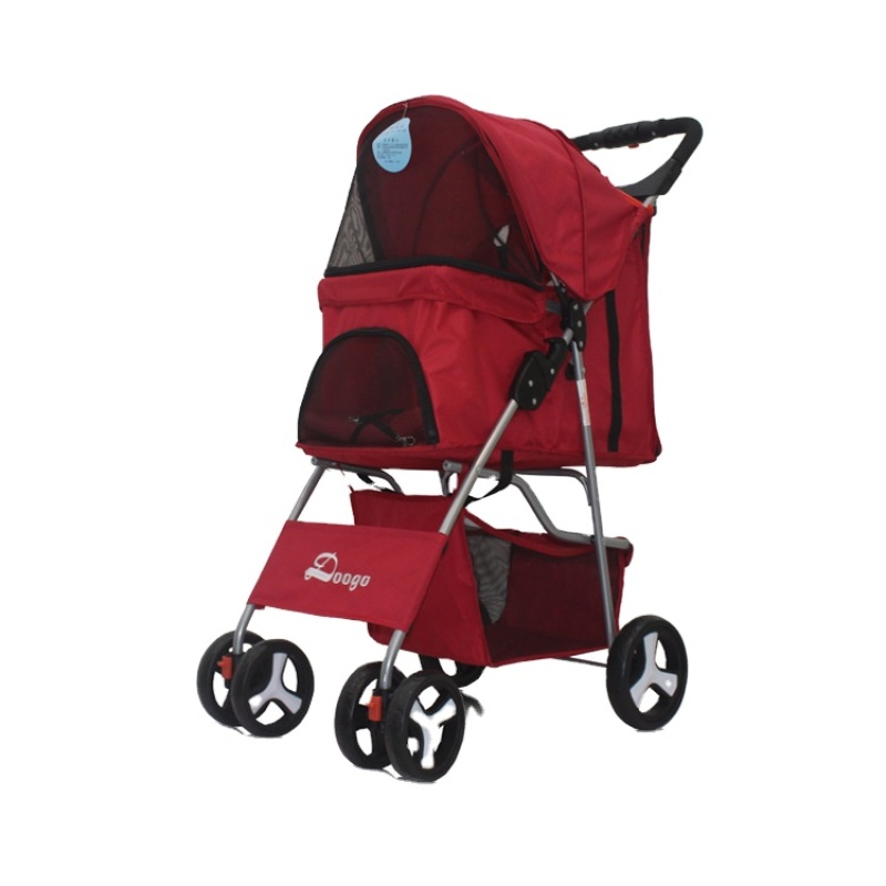 Pet Stroller for Large Dogs and Cat, Easy to Fold with Removable Liner and Storage Basket