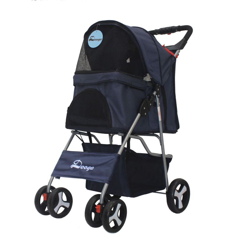 Pet Stroller for Large Dogs and Cat, Easy to Fold with Removable Liner and Storage Basket