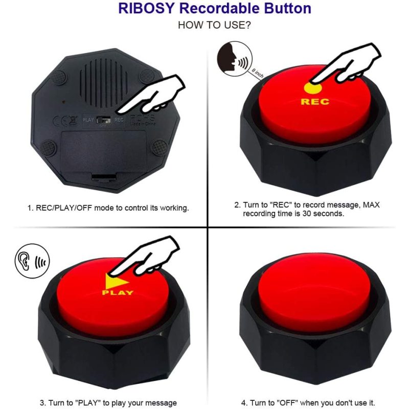 Dog Training Buzzer Recordable Button