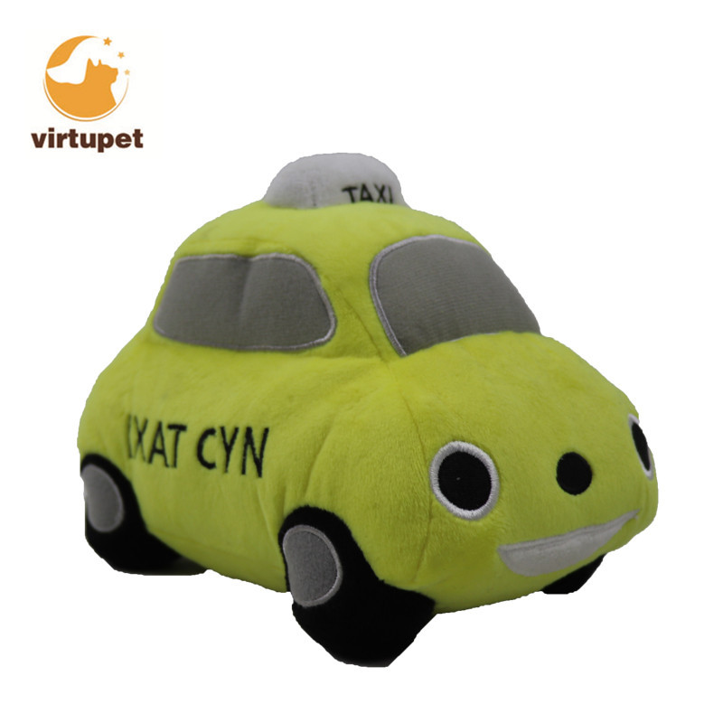Custom Pet Dog Plush Toy Taxi Shape Realistic Squeaky Chew Toy