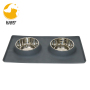 Dog Dish for Small Dogs Cats Puppies Double Pet Feeder Bowls with Silicone Mat Stainless Steel Cat Food and Water Bowls