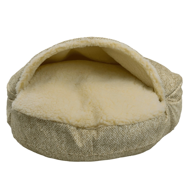 Wholesale Custom Eco Friendly Cozy Cave Pet Bed Luxury Orthopedic Dog Cat Bed With Hooded Blanket