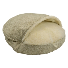 Wholesale Custom Eco Friendly Cozy Cave Pet Bed Luxury Orthopedic Dog Cat Bed With Hooded Blanket