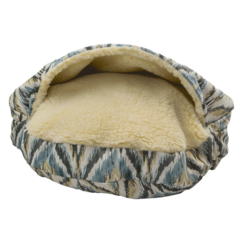 Wholesale Custom Eco Friendly Cozy Cave Pet Bed Luxury Orthopedic Dog Cat Bed With Hooded Blanket