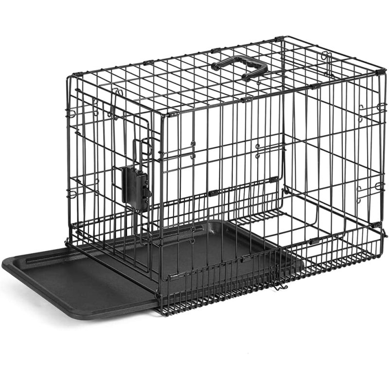 Dog crate with a single front door entry Foldable Metal Wire Dog Crate with Tray, Single Door, 22 Inch