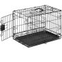 Dog crate with a single front door entry Foldable Metal Wire Dog Crate with Tray, Single Door, 22 Inch