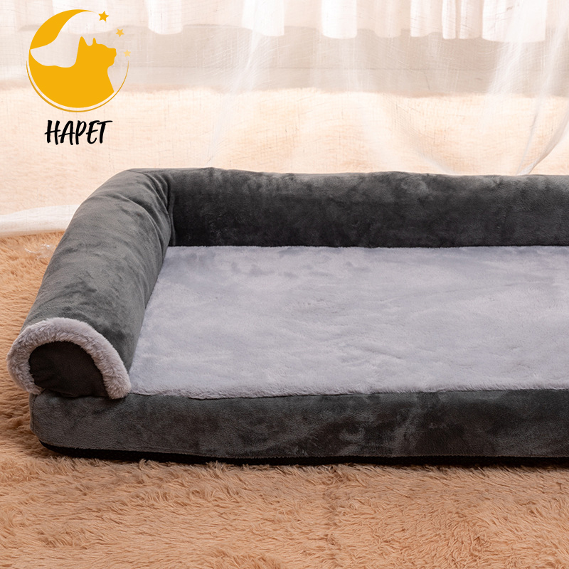 L Shape Pet Bed Pet Couch Protector Pet Bed Orthopedic Memory Foam