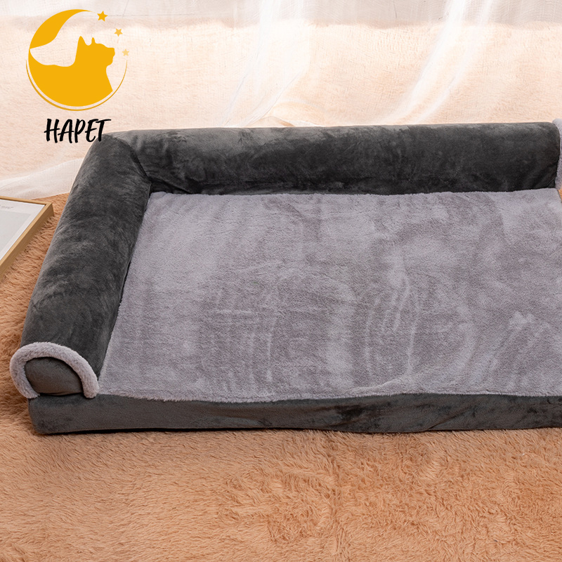 L Shape Pet Bed Pet Couch Protector Pet Bed Orthopedic Memory Foam
