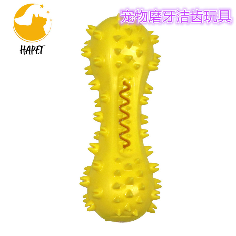 Dog Toothbrush Chew Stick Toy Teeth Cleaning Squeaky Natural Rubber Dental Care Chewing Cleaning Stick