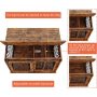 Sliding Door Dog Cage with Partition for Two Puppies Decorative Pet Crate Dog House Indoor Use Dog Crate Furniture End Table