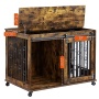 Sliding Door Dog Cage with Partition for Two Puppies Decorative Pet Crate Dog House Indoor Use Dog Crate Furniture End Table
