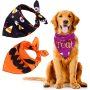 Halloween Dog Bandanas Washable Halloween Pet Bibs Kerchief Costumes Accessories