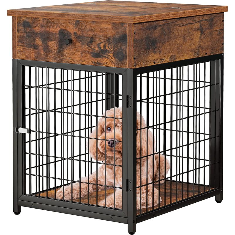 Flip Top Wooden Dog Crate Table Style Dog Kennel End Table