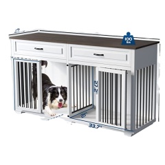 Wooden Dog Crate Kennel with 2 Drawers Heavy Duty Dog Crates Cage Furniture Dog Crate Furniture