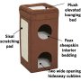 Tri-Level Design in Brown Faux Cat Condo Suede & Synthetic Sheepskin