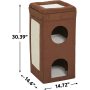 Tri-Level Design in Brown Faux Cat Condo Suede & Synthetic Sheepskin