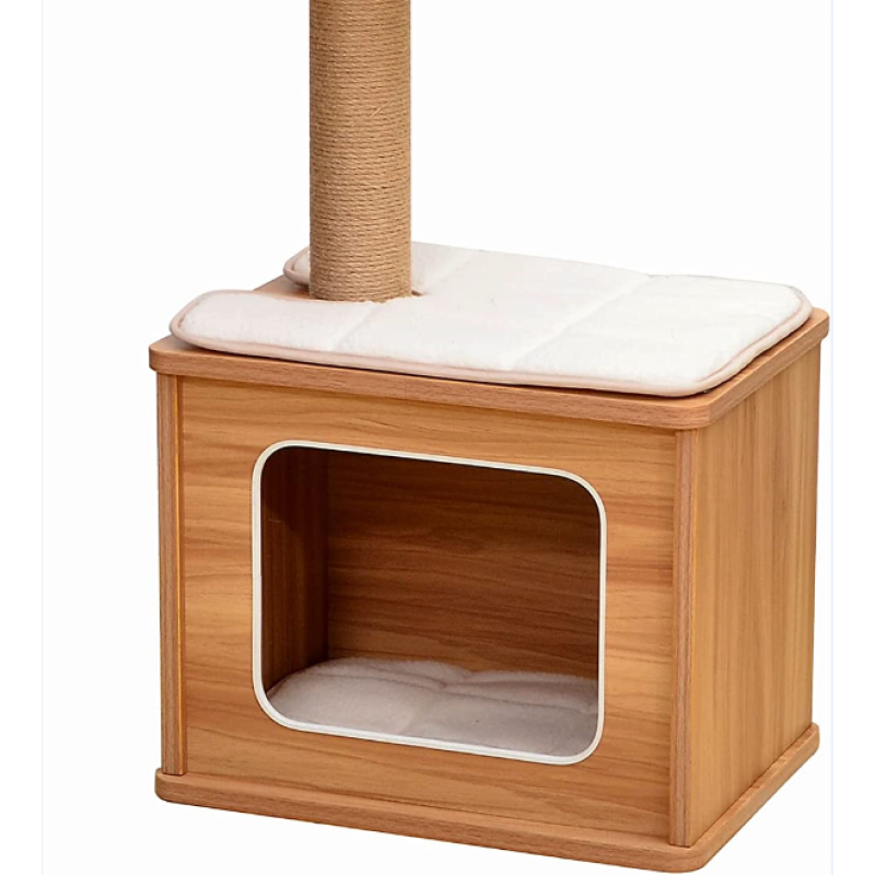 Scratching Post Cat Tree Cat Play House Combo with Cat Hammock