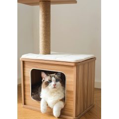 Scratching Post Cat Tree Cat Play House Combo with Cat Hammock