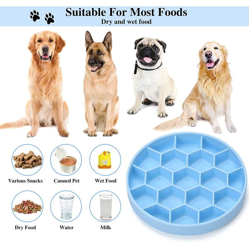 Dog Food Anti Knock Over Cup Slow Feeder Dog Bowls Honeycomb Style Use indoor