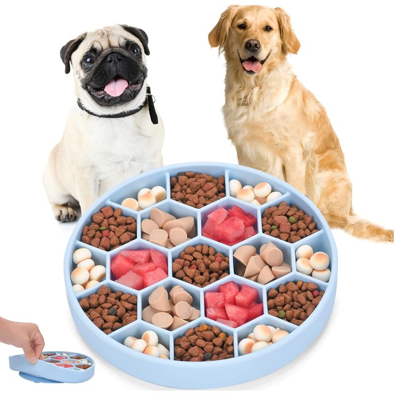 Dog Food Anti Knock Over Cup Slow Feeder Dog Bowls Honeycomb Style Use indoor