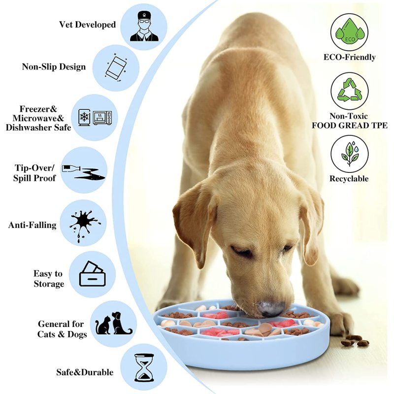 Dog Food Anti Knock Over Cup Slow Feeder Dog Bowls Honeycomb Style Use indoor