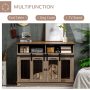 Changing Dog Crate End Table with Removable Panel Dog Cage with Shelves and Sliding Doors Wooden Dog Cage