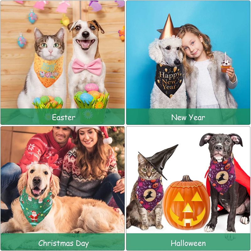 Sufficient quantity: you will receive 12 pieces festival dog bandanas in different festival themed patterns, sufficient quantity