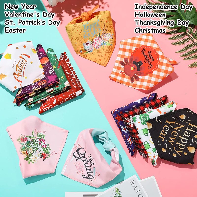 Sufficient quantity: you will receive 12 pieces festival dog bandanas in different festival themed patterns, sufficient quantity