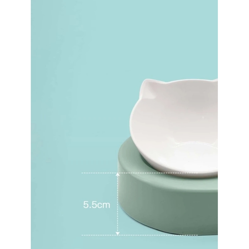 Kitten Pet Bowl With Drinking Bottle Double bowl set Protect the Cervical Spine