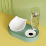 Kitten Pet Bowl With Drinking Bottle Double bowl set Protect the Cervical Spine