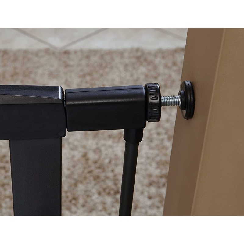 Wide in Textured Graphite Steel Pet Gate Use In The Living Room To Get Safe of The Baby