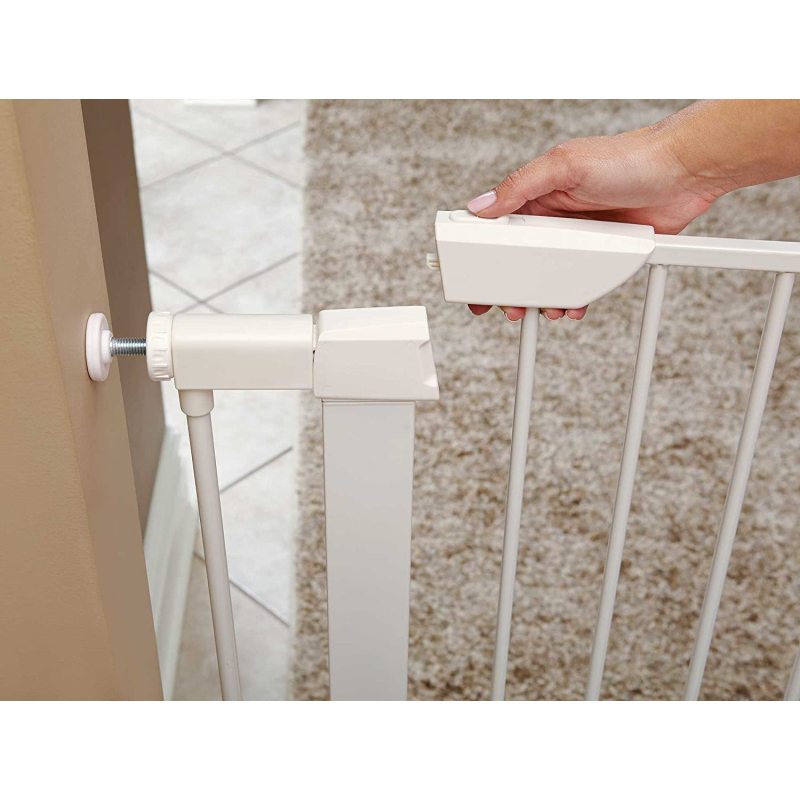Wide in Textured Graphite Steel Pet Gate Use In The Living Room To Get Safe of The Baby