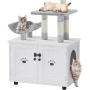 Hidden Cat Washroom Furniture Wood All-in-One Cat Indoor House with Platform