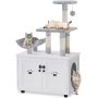 Hidden Cat Washroom Furniture Wood All-in-One Cat Indoor House with Platform
