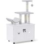 Hidden Cat Washroom Furniture Wood All-in-One Cat Indoor House with Platform