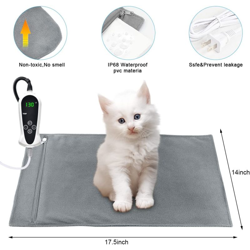 Pet Heating Pad, Upgraded Electric Dog Cat Heating Pad Indoor Waterproof, Auto Power Off