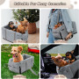 Dog Car Seat, Fully Detachable and Washable Dog Booster Seat for Small Pets Up to 12 Lbs, Center Console Dogs and Cats Car Seat
