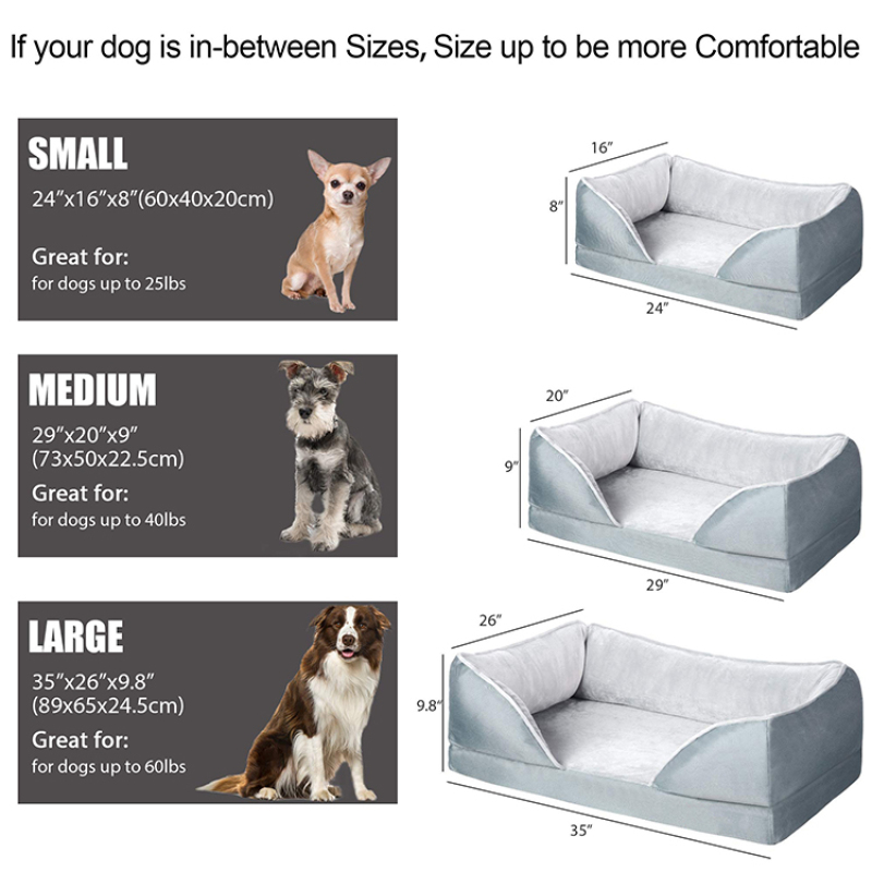 Orthopedic, Cooling Gel, and Memory Foam Pet Beds for Small, Medium, and Large Dogs and Cats Perfect Comfort Sofa Dog Bed